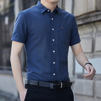 Patched Pocket Button Casual Short Sleeve Shirt