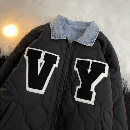 Harajuku Lapel Collar Loose Fit Thickened Zip-Up Sherpa Jacket