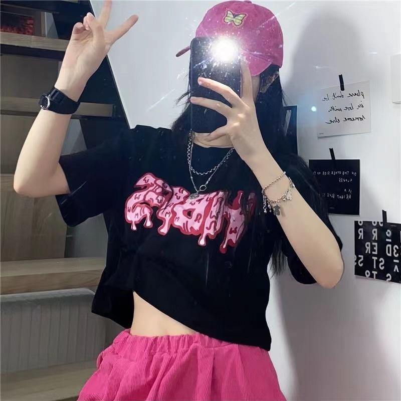 Niche Loose Fit Casual Graffiti Slimming Short Sleeve Tee