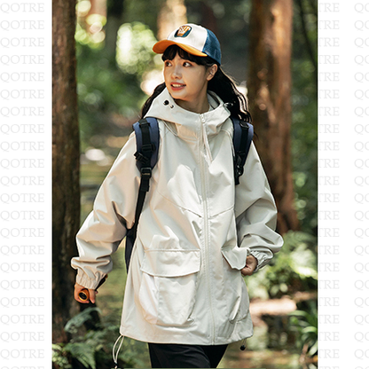 Veste à capuche style workwear pour le camping, coupe-vent et tendance, imperméable.
