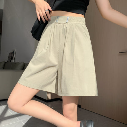 Loose Fit Thin High-Waisted Wide-Leg Quick-Drying Slimming Sports Casual Shorts