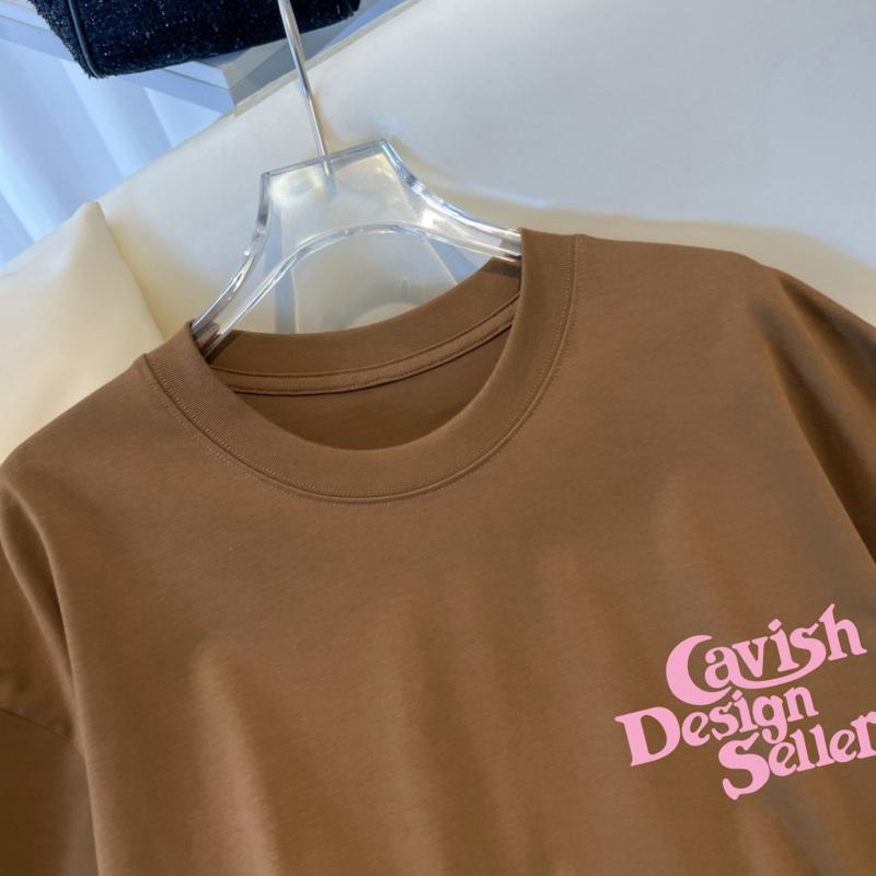 Camiseta de manga corta de algodón puro con estampado, corte holgado y algodón peinado.