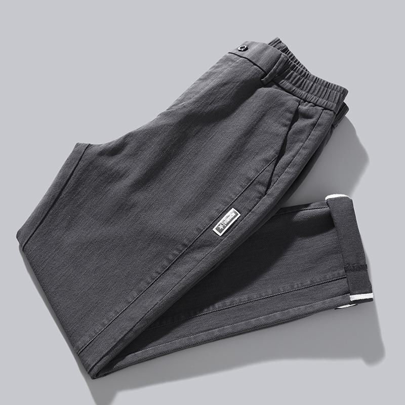 Pantalones de negocios versátiles rectos de tiro ajustado con cintura elástica y elasticidad diaria.