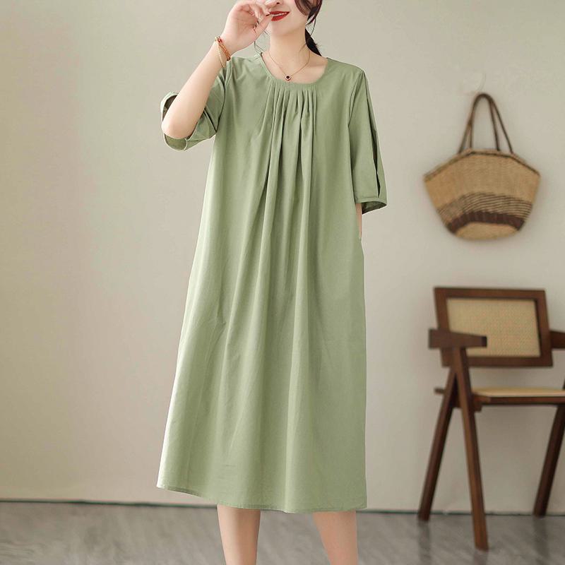 Simplicity Solid Plus Loose-Fit A-Line Linen Dress