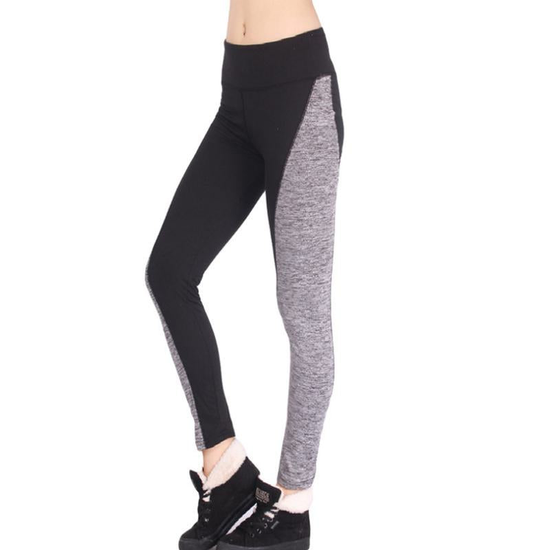 Sports Patchwork Tight-Fitting Elasticity Yoga Black-Gray Sports Leggings