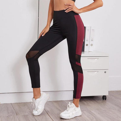 Yoga High-Waisted Tight-Fitting Slim-Fit Sports Running Patchwork Sports Leggings