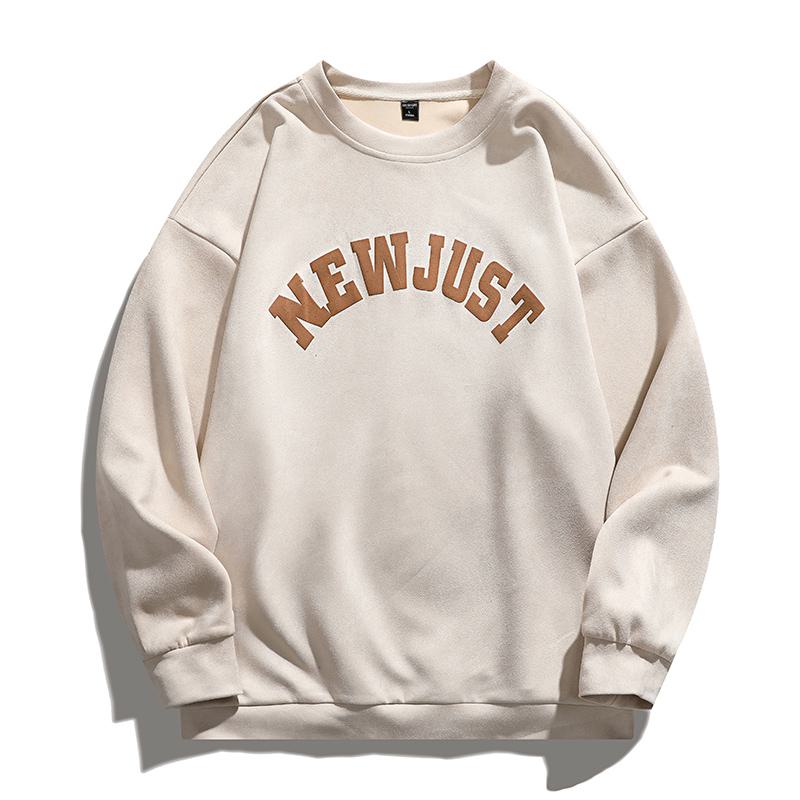 Trendiges Sweatshirt mit Wildleder-ähnlichem Aufdruck von Buchstaben