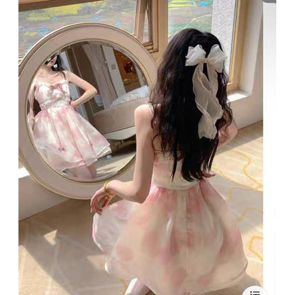 Bow Tie Slimming Ombre Fairy French Style Dress