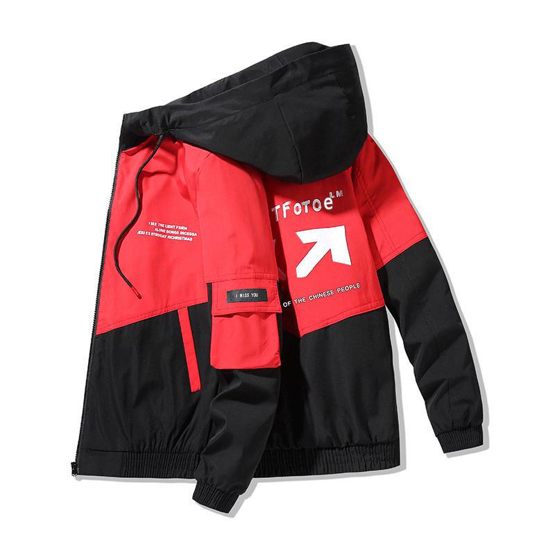 Casual Loose Fit Versatile Trendy Raincoat Hooded Jacket