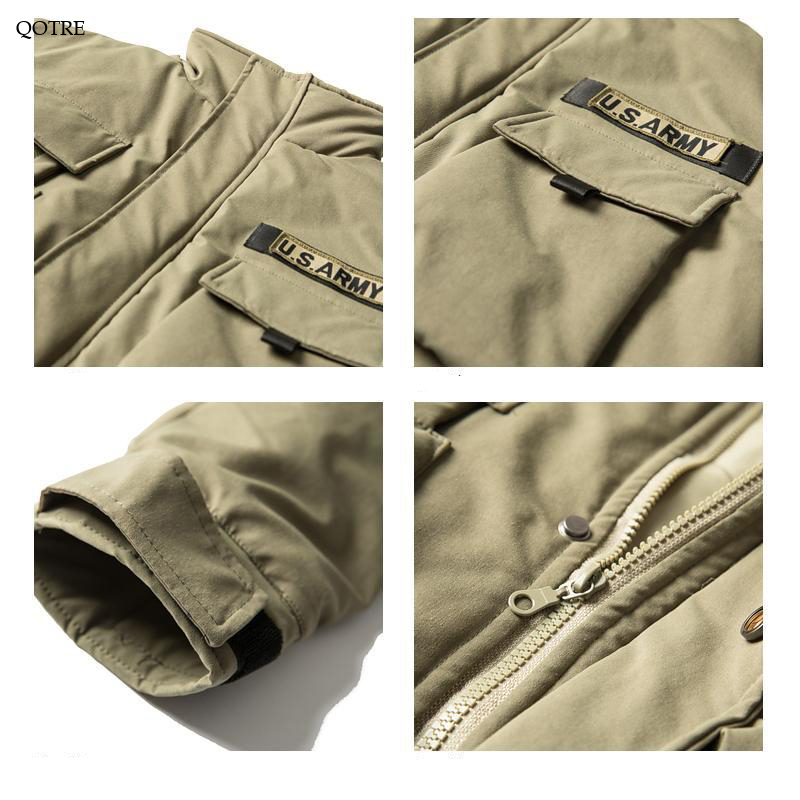 Trendy Thickened Stand-Up Collar Multi-Pocket Puffer Jacket
