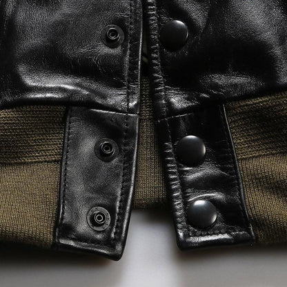 Motorcycle Leather Retro Varsity Jacket