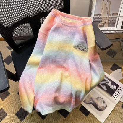 Tie-Dye Woolen Yarn Knitted Sweater