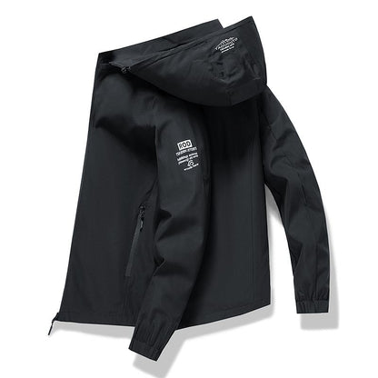 Casual Loose Fit Versatile Raincoat Hooded Jacket