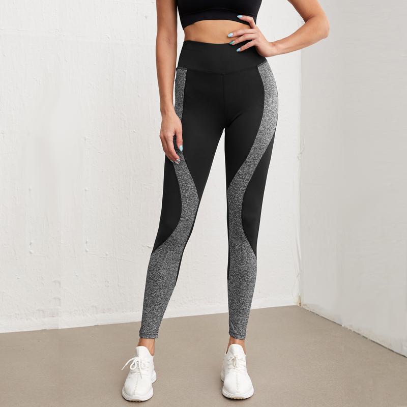 High-Waisted Yoga Tight-Fitting Slim-Fit Sports Fitness Running Patchwork Sports Leggings