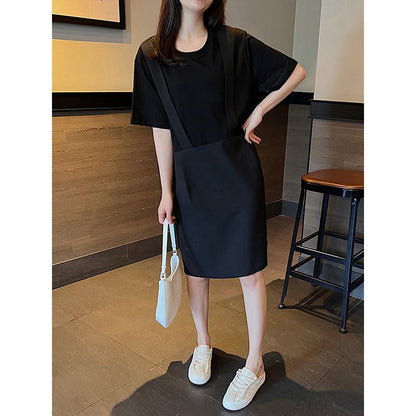 Chic Straight Casual Faux Two-Piece Loose Fit Dress