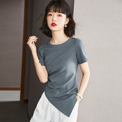 Slimming Niche Solid Blouse