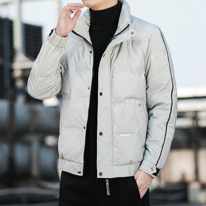 White Duck Down Versatile Stand-Up Collar Keep Warm Down Jacket
