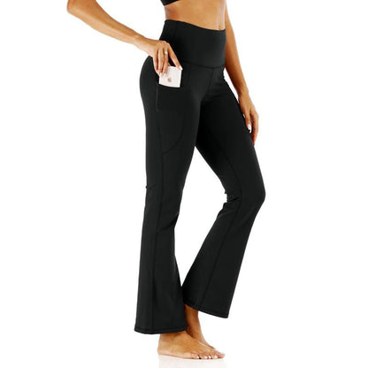 High-Waisted Yoga Tight-Fitting Elasticity Bell-Bottoms Sports Fitness Running Sports Pants