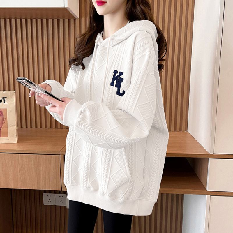 Letter Thin Plus Houndstooth Hoodie