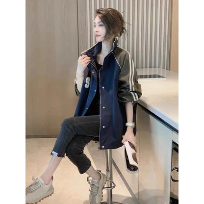 Casual Sports Patchwork Color Blocking Windbreaker