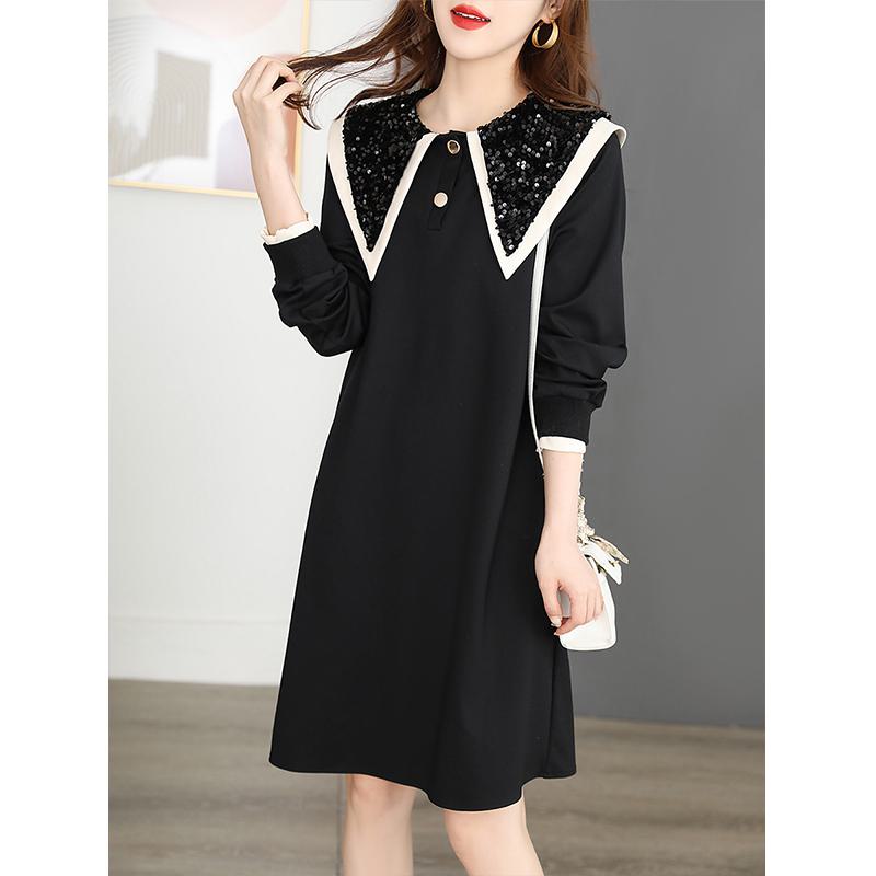 Chic Fat Covering Slimming Loose Fit V-Neck Dress
