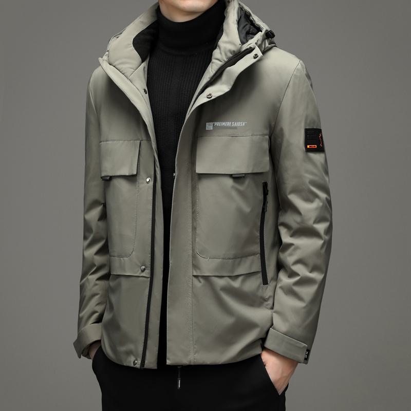 Business Style Warmth White Duck Down Hooded Down Jacket