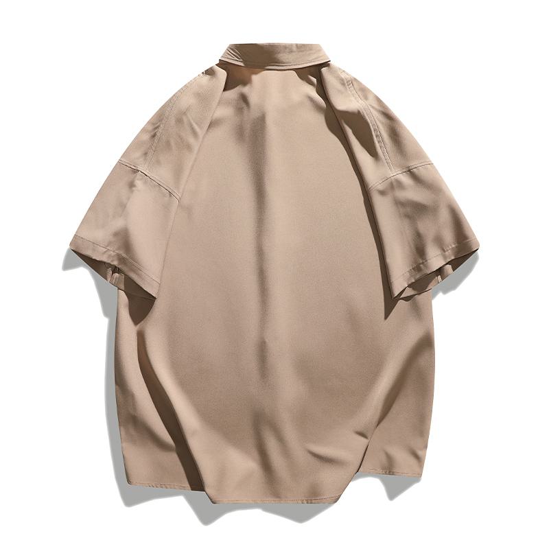 Elasticity Silky Trendy Quick-Drying Simplicity Versatile Short Sleeve Shirt