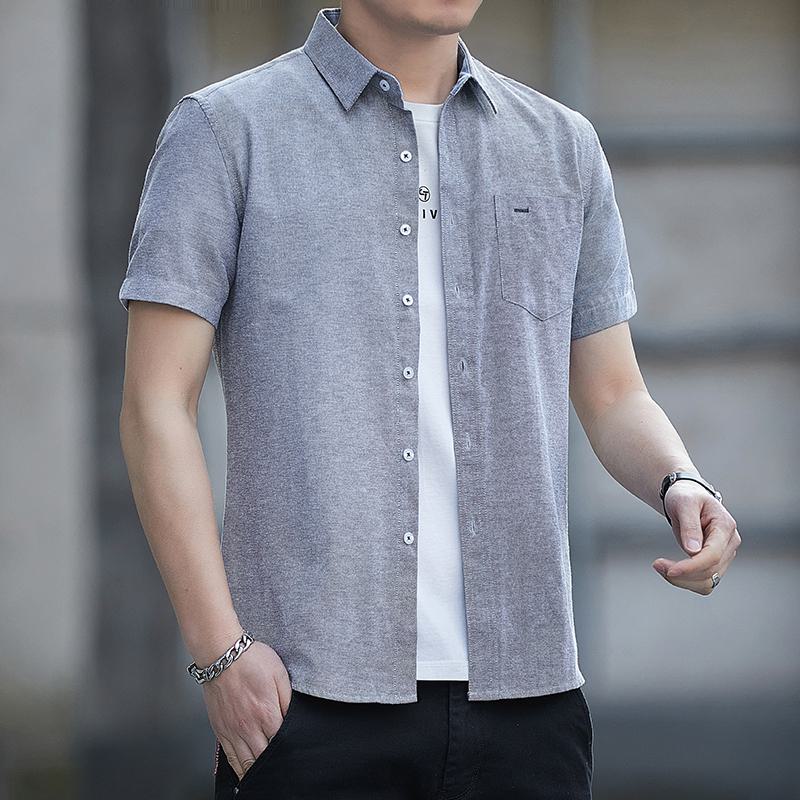 Solid Casual Short Sleeve Shirt