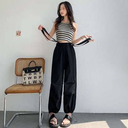 Overalls Loose-Fit Straight Wide-Leg Workwear Comfortable Tapered Pants