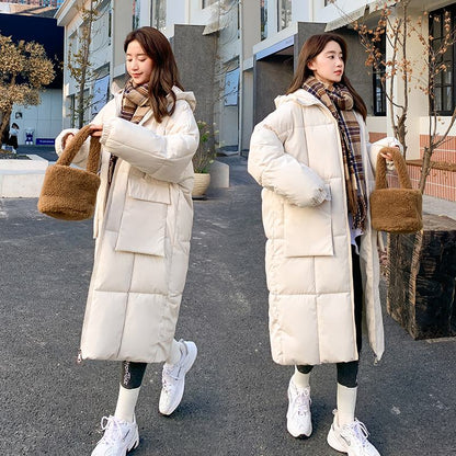 Knee-Length Thickened Loose Fit Puffer Jacket