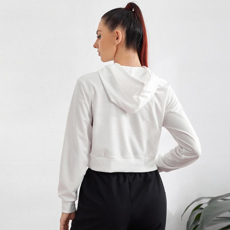 Camiseta deportiva con capucha de lujo ligero y estilo casual en color sólido para correr