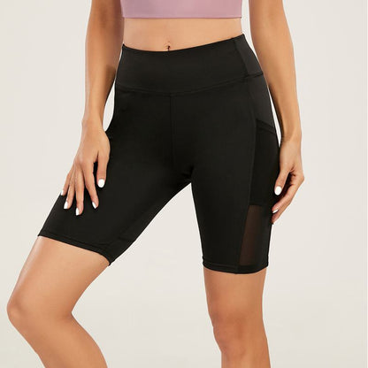 Sports High-Waisted Running Patchwork Ultra-Short Tight-Fitting Yoga Mesh Fitness Sports Shorts