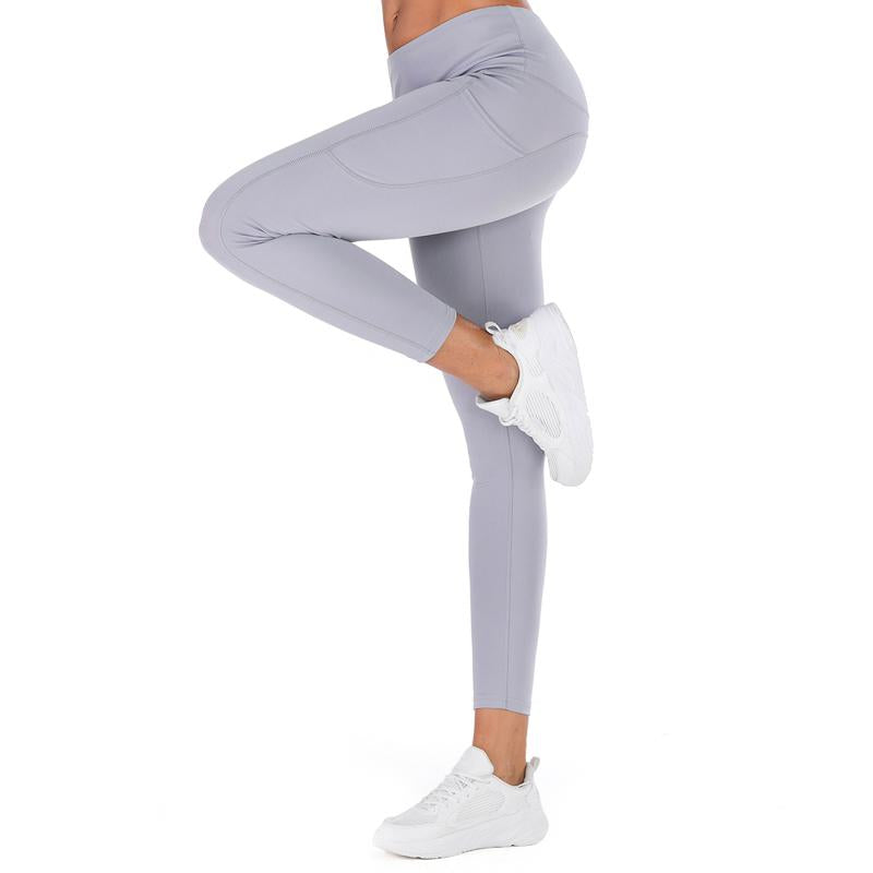 Solid Hip-Hugging Fitness Yoga Sports Tight-Fitting Sports Leggings