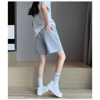 Shorts casuales de algodón puro y deportivos en colores sólidos y delgados