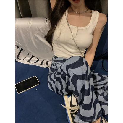 Niche Solid Cropped Worn Outside Tank Top