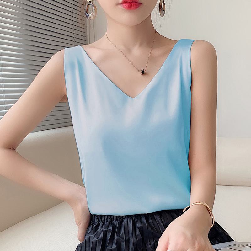 Chiffon Sleeveless French Style Worn Outside Tank Top