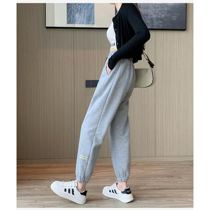 Pantalones deportivos rectos de ajuste holgado y adelgazantes para tallas grandes.