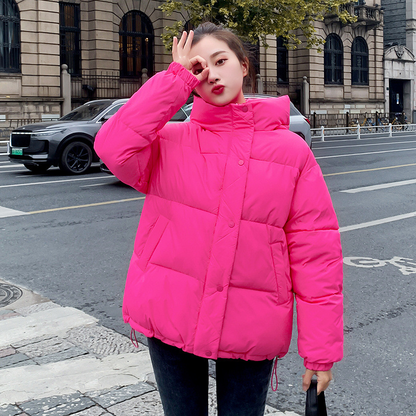 Cropped Hooded Loose Fit Puffer Jacket