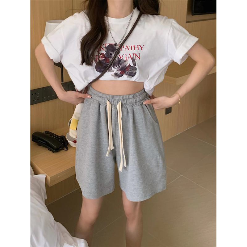 Casual Loose Fit Sports Petite Slimming High-Waisted Shorts