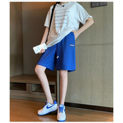 Casual High-Waisted Breathable Houndstooth Quick-Drying Sports Shorts