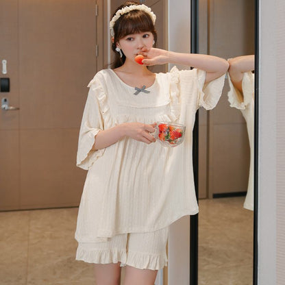 Conjunto pijama modal blanco de estilo sencillo