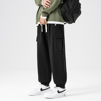 Trendy Knitted Tapered Loose Fit Drawstring Pants