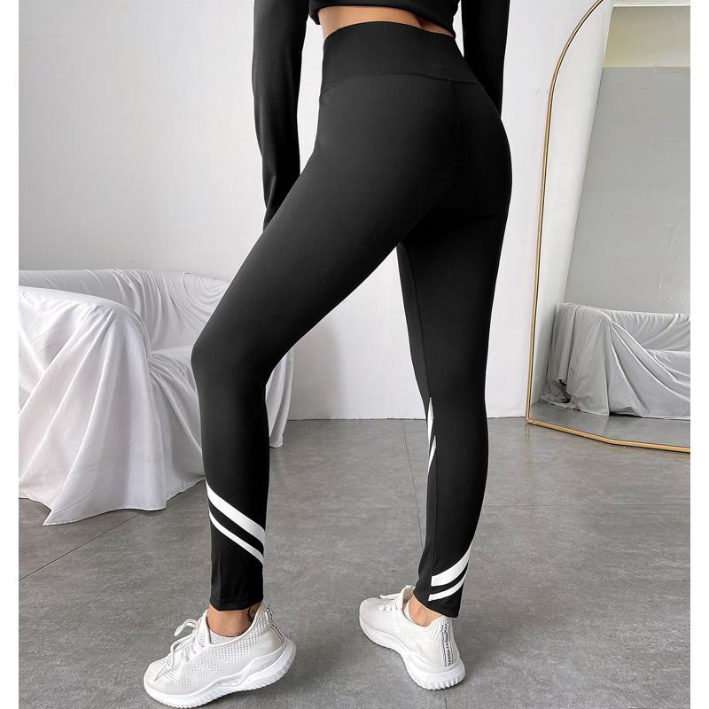 High-Waisted Yoga Tight-Fitting Sports Fitness Offset Printing Patchwork Sports Leggings