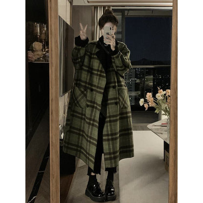 Full-Length Loose Fit Reversible Retro Thickened Overcoat
