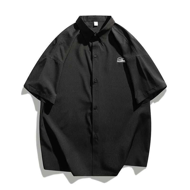 Elasticity Silky Simplicity Versatile Street Style Short Sleeve Shirt