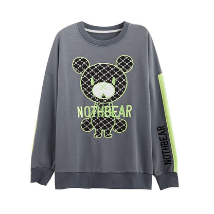 Sweatshirt mit Rundhalsausschnitt, dünnem Twill, Farbblockierung und Stickerei.