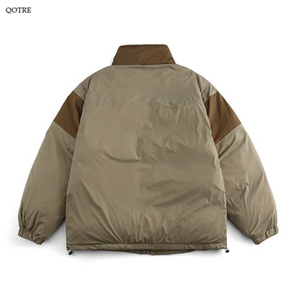 Bellows Pocket Stand-Up Collar Loose Fit Puffer Jacket