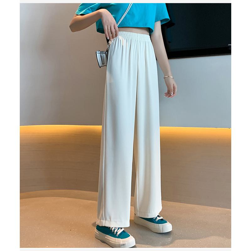 Floor-Length Casual Straight Plus Thin Draping Versatile High-Waisted Quality Pants
