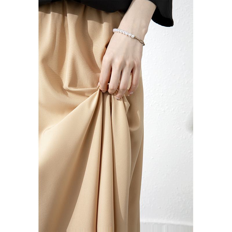 Chic Khaki A-Line Versatile Ruffle Hem Skirt