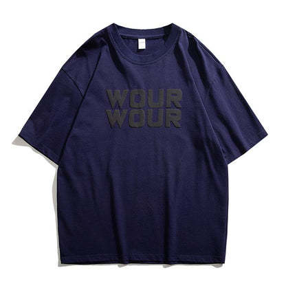 Bequemes, Weiches, Vielseitiges Rundhals-T-Shirt mit Einfachem Buchstaben-Print